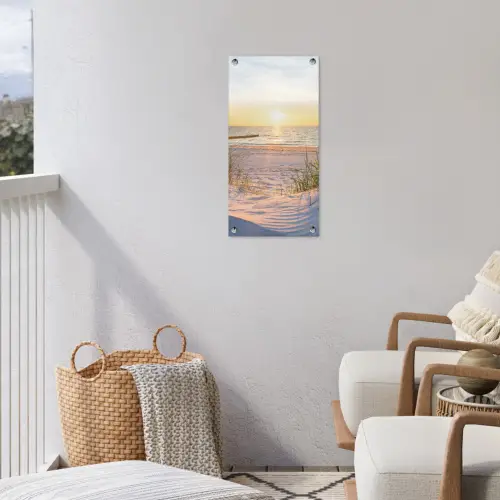 Zonsondergang op het Strand tuinposter los doek klein -sfeer8