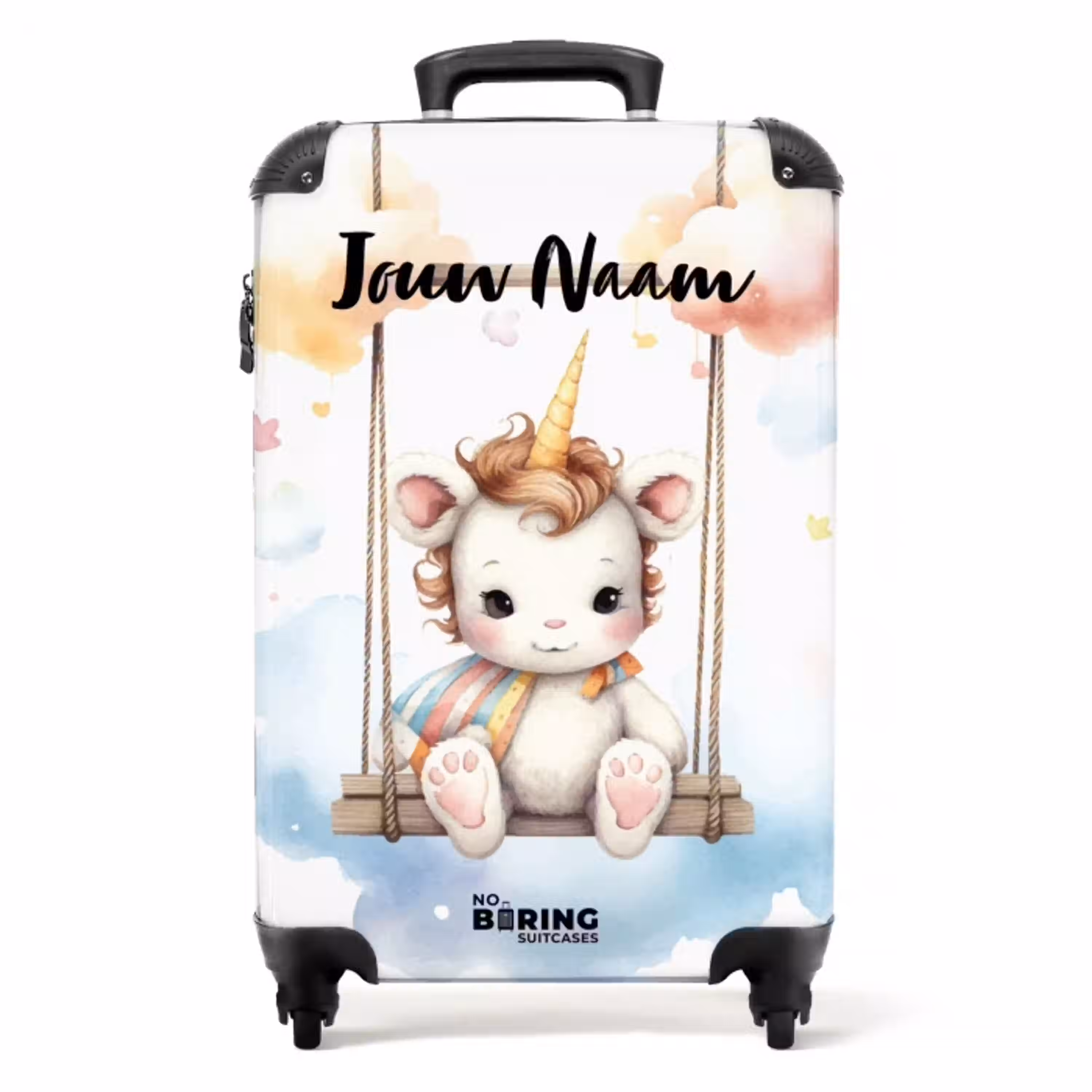 Schommelende baby eenhoorn NBS - Handbagage koffer - Kinderen Unisex middel -productfoto_recht