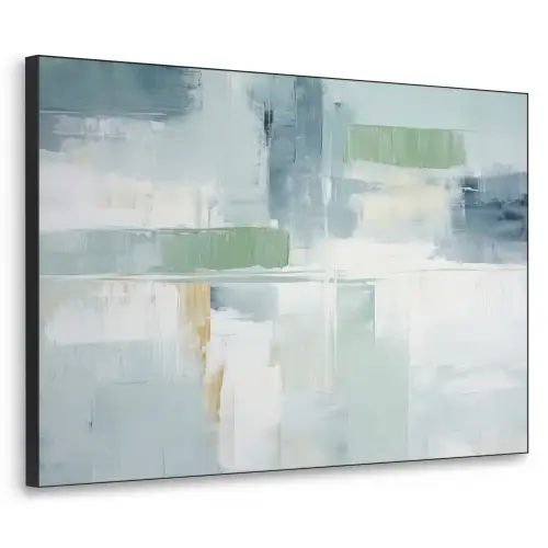 Verf - Moderne kunst - Abstract - Grijs Textielframe - compleet frame klein -3d