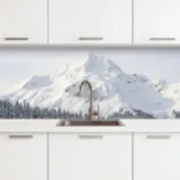 Berg - Sneeuw - Winter - Natuur - Wit keuken achterwand 2 middel -3d