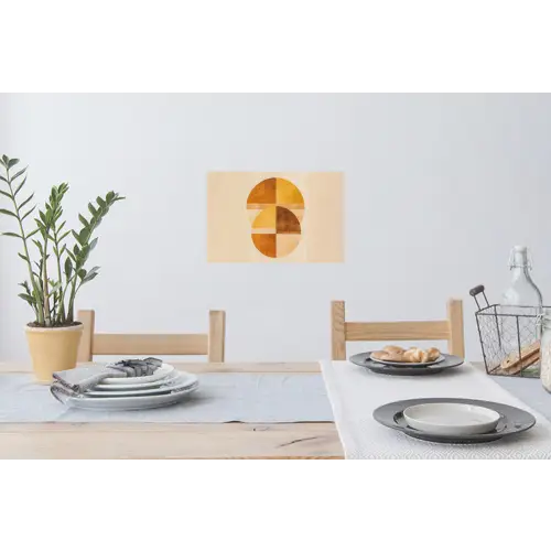 Cirkels - Geel - Minimalistisch Muursticker klein -eettafel
