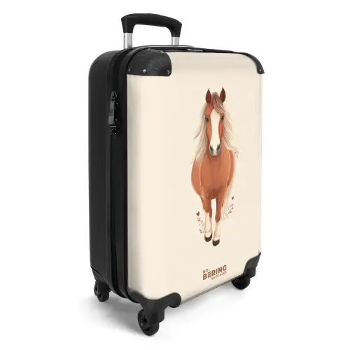 Bruin paard in gallop NBS - Handbagage koffer - Volwassenen Unisex middel -productfoto_3d