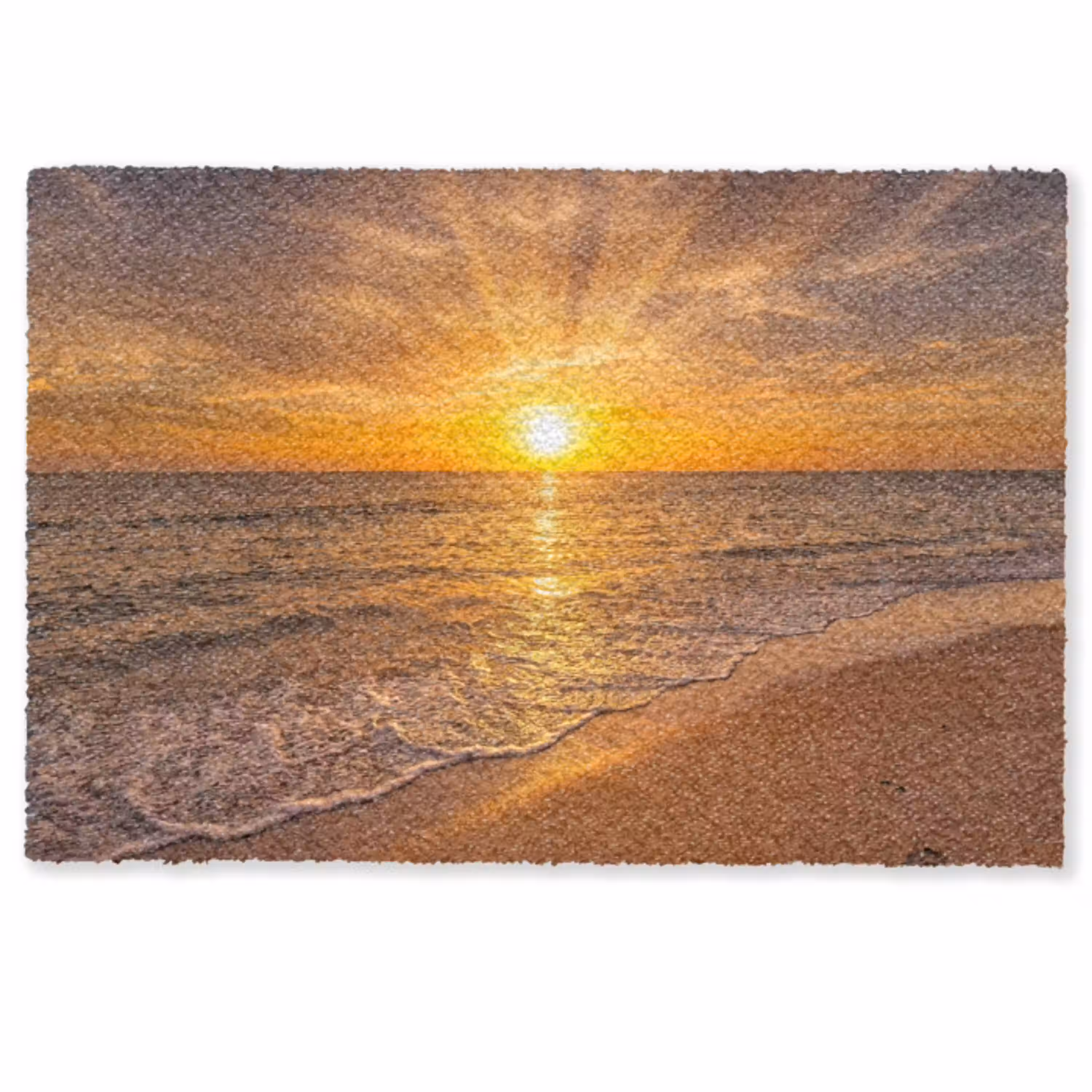 Zee - Zonsondergang - Golven - Kust - Oranje Deurmat klein -zkaufland3d