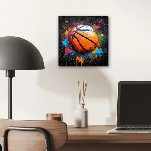 Graffiti - Basketbal - Verf - Sport aluminium wit klein -sfeer5