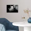 Dieren - Neushoorn - Zwart - Wit - Portret poster papier klein -sfeer3