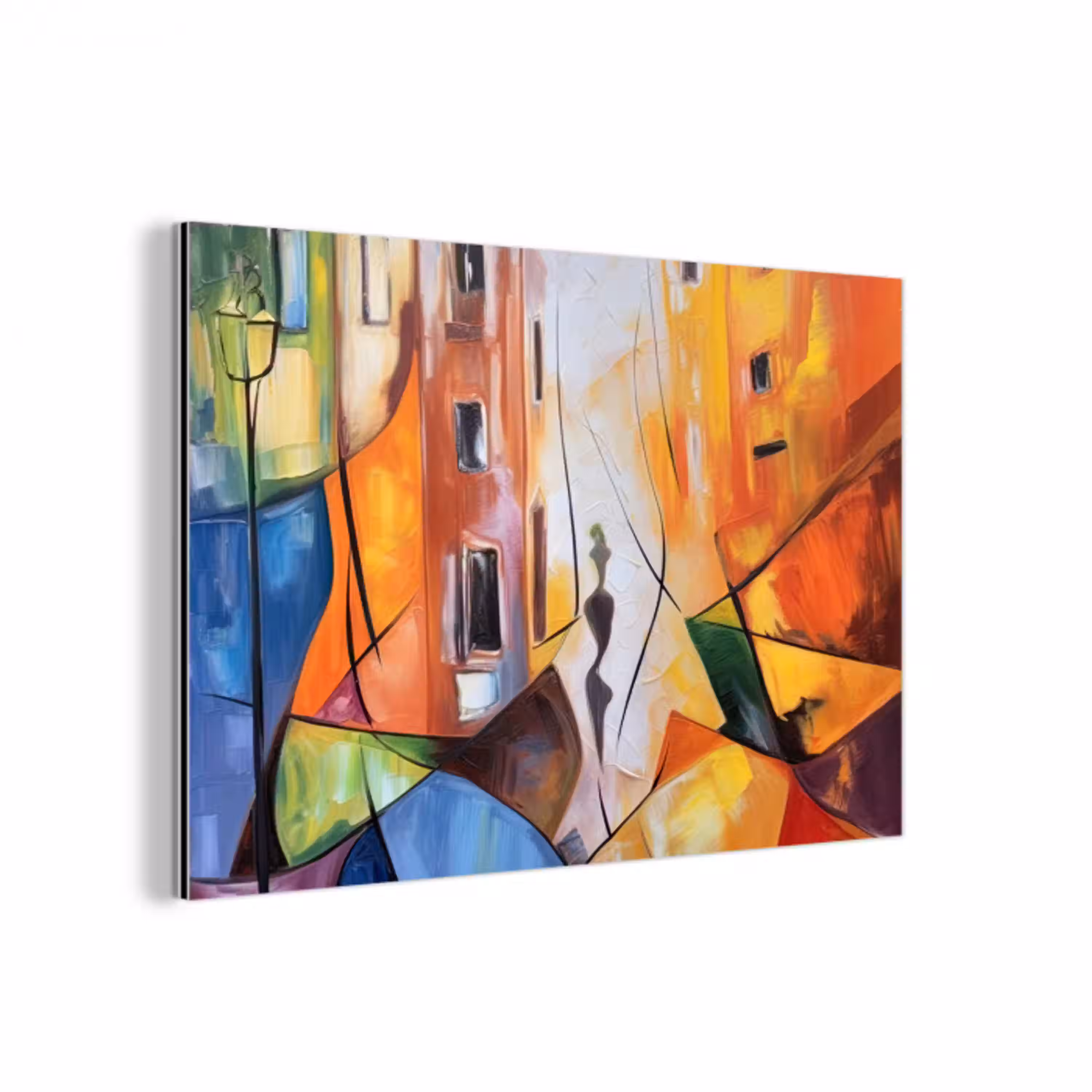Abstract - Kunst - Schilderij - Kleuren aluminium wit klein -3d