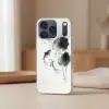 Lotusbloemen - Vissen - Bladeren - Zwart Telefoonhoesje iPhone 17 Pro klein -sfeer2