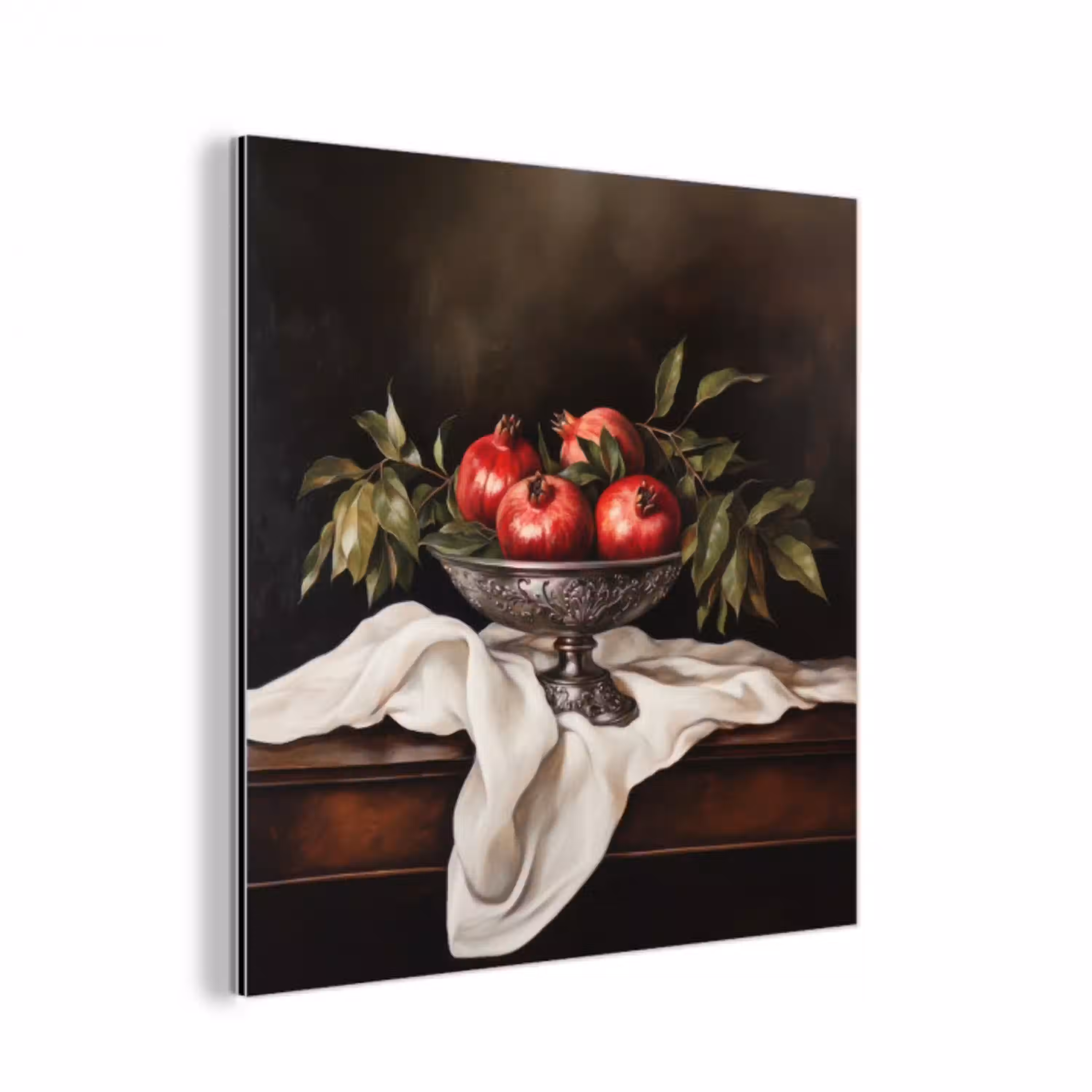 Granaatappels - Klassiek - Vintage aluminium wit klein -3d