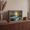 Zee - Zon - Golven - Rotsen Light Box met batterij (Wandlamp) middel -sfeer2