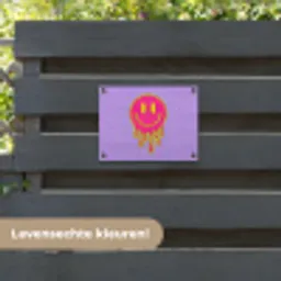 Smiley - Drip - Neon tuinposter los doek klein -sfeer3