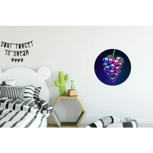 Paars - Disco - Feest - Druif Wandcirkel aluminium klein -kinderkamer