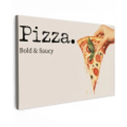 Pizza - Kaas - Pepperoni Tuinposter op houten frame 2 cm dik klein -3d