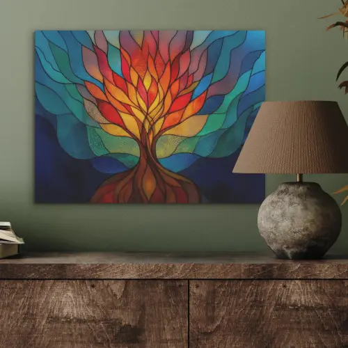 Sierglas - Boom - Rood - Vlakken PET vilt klein -sfeer2