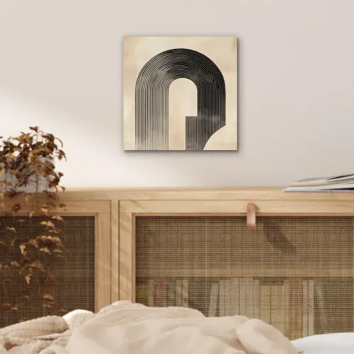 Boog -  Strepen - Minimalistisch - Zwart aluminium wit klein -sfeer3