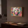 Vrouw - Kauwgom - Graffiti - Neonkleuren Light Box met batterij (Wandlamp) middel -sfeer1