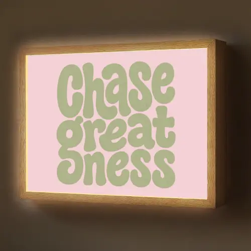 Chase greatness - Groen - Roze - Retro Light Box met batterij (Wandlamp) middel -z3d_website