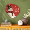 Sneeuwpret - Winter - Sneeuwpop Wandcirkel Organisch Forex 3mm klein -sfeer2