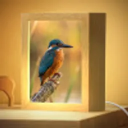 IJsvogel - Tak - Water - Kleurrijk - Levendig Light Box met kabel (Kinderlampje) klein -zzzz_3d_website