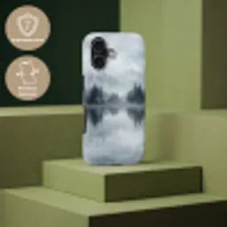 Bos - Meer - Mist - Natuur - Grijs Toughcase MagSafe Apple iPhone 17 klein -USP_PrintM_NL