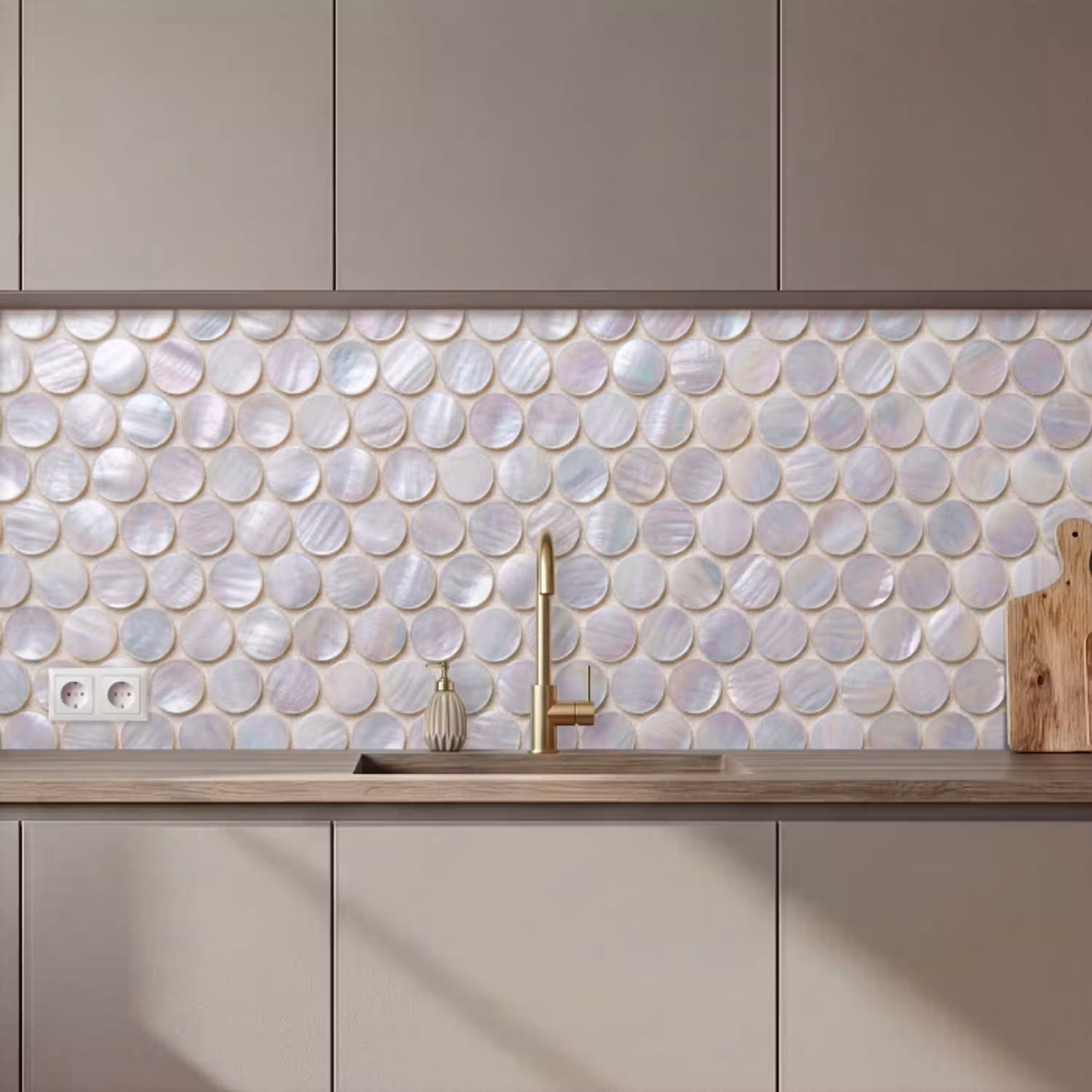 Patroon - Cirkels - Abstract - Modern - Wit keuken achterwand 2 middel zz_3dshopping