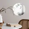 Bamboestammen - Water - Minimalistisch - Wit Wandcirkel behangsticker klein -sfeer3