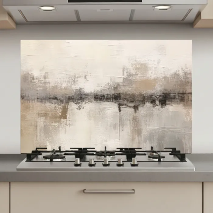 Moderne kunst - Abstract - Beige keuken achterwand spatscherm klein -3d_website