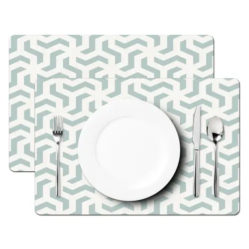 Patronen - Abstract - Groen - Geometrie Placemat vinyl groot 368 -zzsfeer2_Kitchenyeah-website
