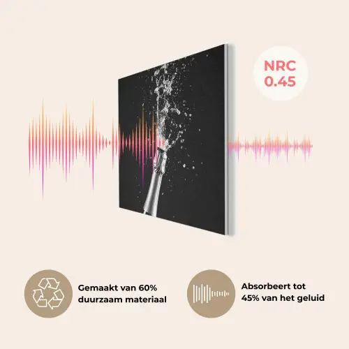 Champagne - Zwart - Spetters - Popping PET vilt klein -USP_NL