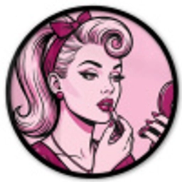 Vintage - Vrouw - Roze Fotolijst rond zonder passe partout klein -3d