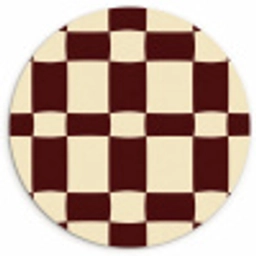 Retro - Patroon - Bruin Wandcirkel kunststof plaat 5mm dik klein 188 -3d