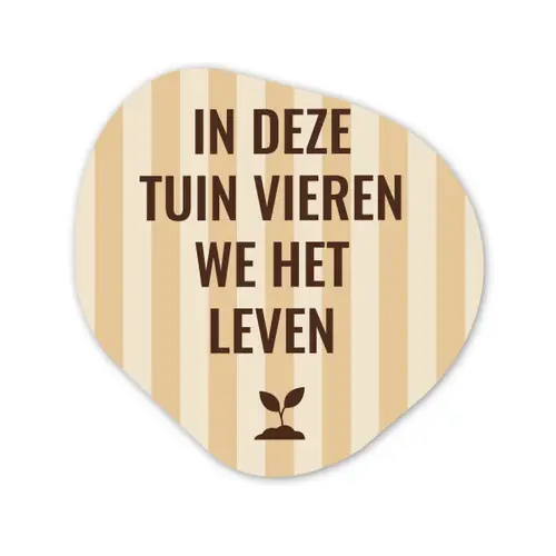 Tuin - Quote - Strepen - Zomer Wandcirkel Organisch Plexiglas middel -3d