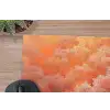 Zee - Boot - Wolken - Oranje muismat rubber klein -closeup