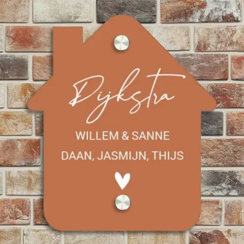 Terracotta - Sierlijk Naambord Huisje klein -sfeer6