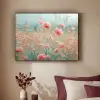 Bloemen - Natuur - Klaprozen - Bloemenveld Textielframe zwart klein -sfeer1