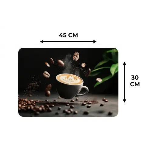 Cappuccino - Kop - Bonen - Bruin Placemat vinyl groot -specs