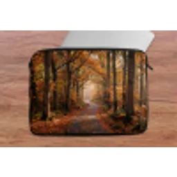 Bospad - Herfstbos - Bladeren - Oranje - Nostalgisch laptophoes neopreen klein -tafel
