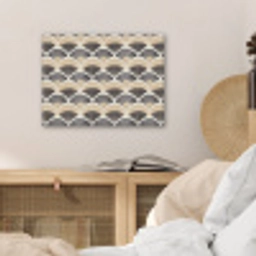Waaier - Patroon - Zwart - Beige PET vilt klein 837 -sfeer3