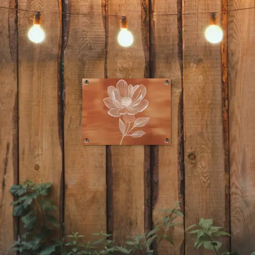 Bloem - Minimalistisch - Wit tuinposter los doek klein -sfeer1