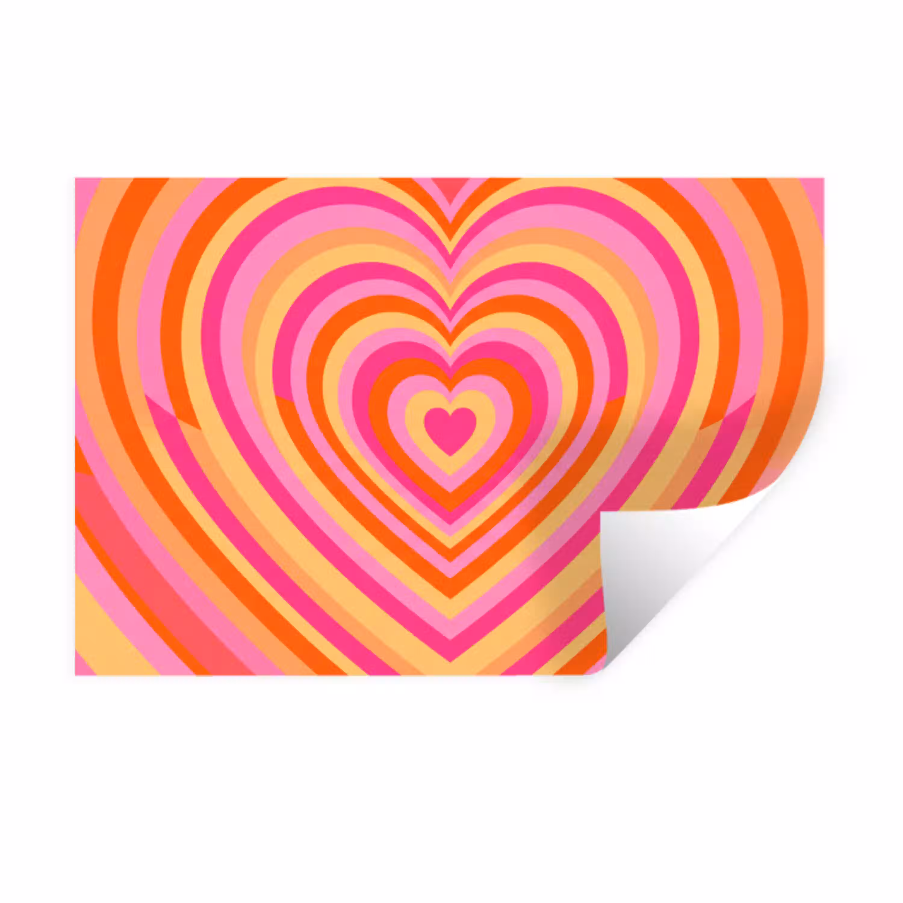 Hart - Concentrisch - Abstract - Liefde - Kleurrijk Muursticker klein -3d