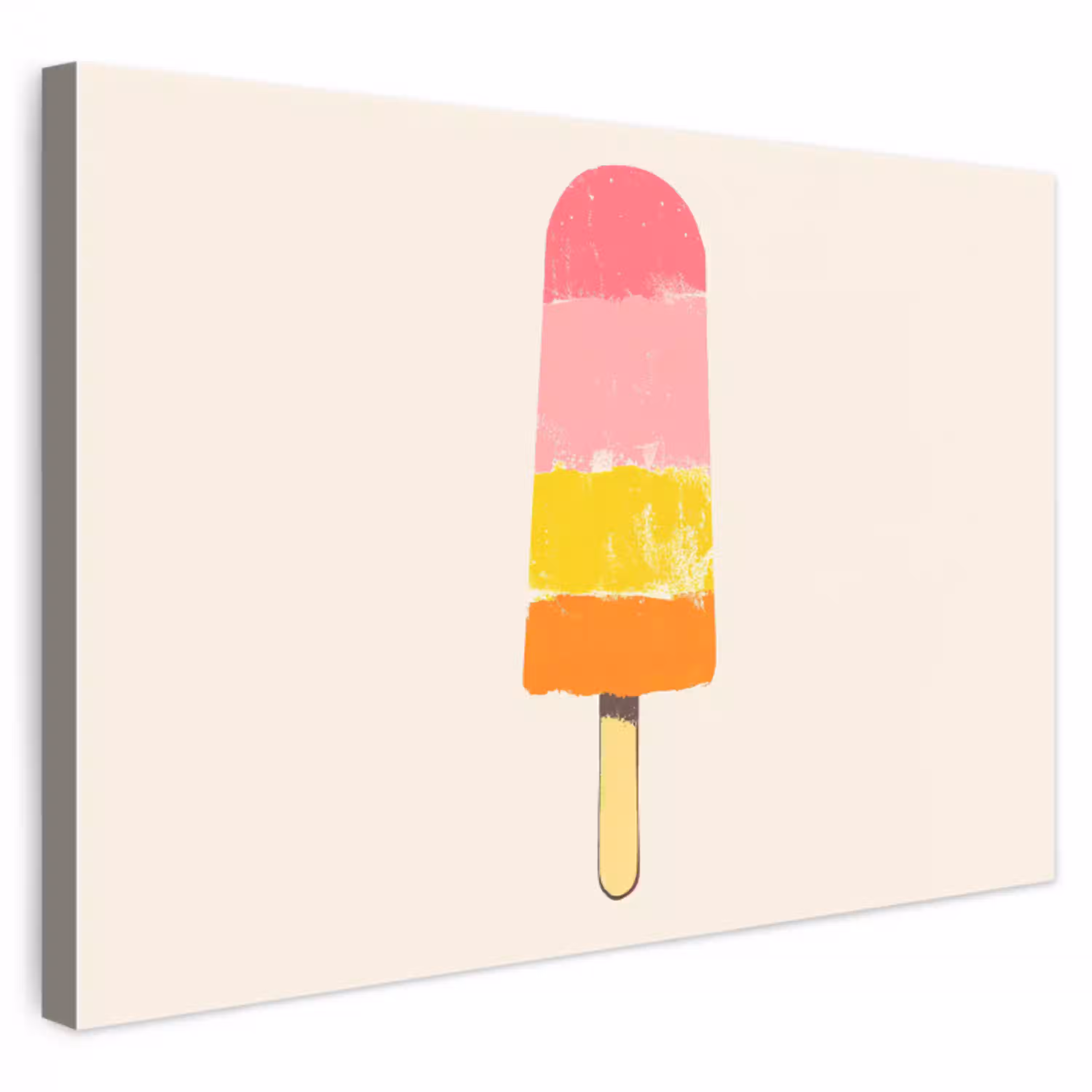 Waterijsje - Retro - Stokje - Roze canvas 2cm klein -3d
