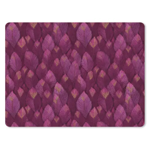 Bladeren - Patroon - Burgundy muismat rubber klein 262 -3d