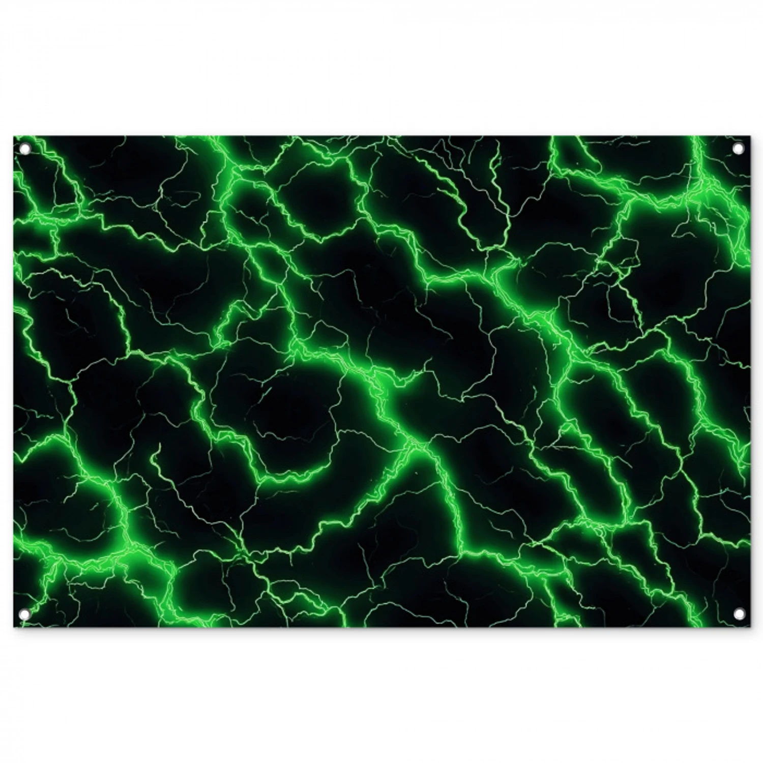 Gaming - Bliksemflitsen - Groen - Energie tuinposter los doek groot -3d
