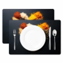 Specerijen - Mix - Hartvorm - Zwart Placemat vinyl groot -zzsfeer2_Kitchenyeah-website
