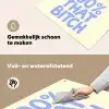 100% that bitch - Blauw - Wit Inductie beschemer met haakjes klein -ky-schoon-nl
