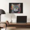 Kat - Graffiti - Dieren - Kleuren - Grijs PET vilt klein -sfeer5