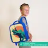 Triceratops - Cirkel - Oranje - Hoorns Kinderrugzak - Blauw middel -sfeer3_NL