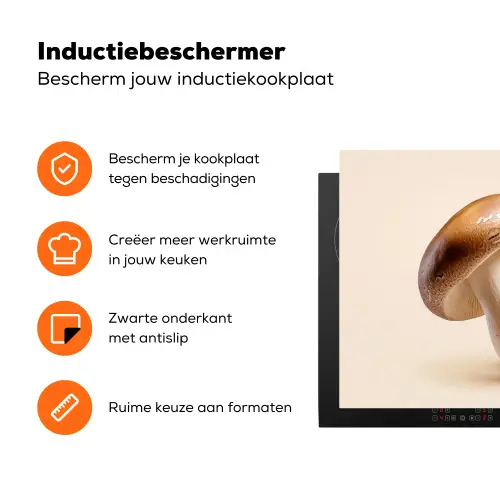 Champignons - Zacht - Beige Inductie beschermer vinyl 3mm klein -zzzzzzz-td-ups