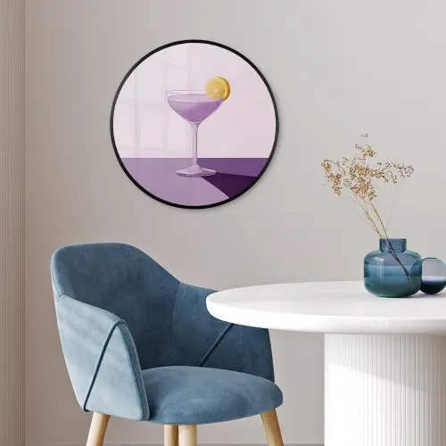 Cocktail - Paars - Minimalistisch - Citroen Fotolijst rond zonder passe partout klein -sfeer2