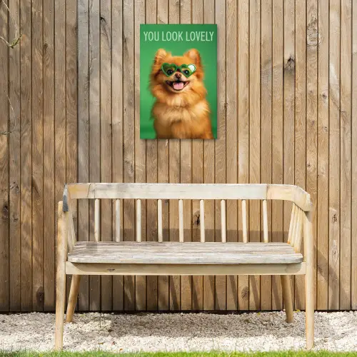 Hond - Zonnebril - Valentijn - Love Tuinposter op houten frame 2 cm dik klein -sfeer4