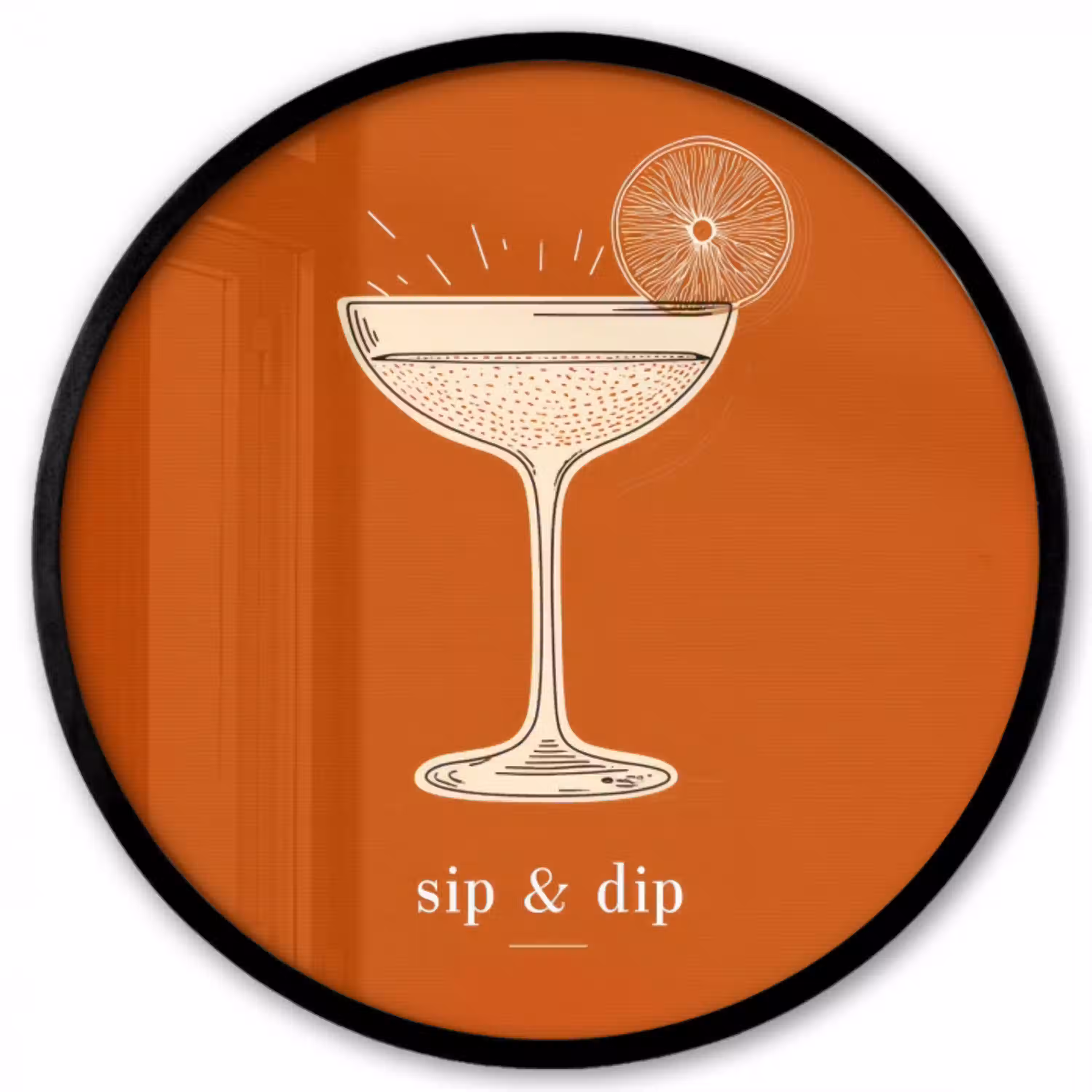 Cocktail - Oranje - Zomer - Quote Fotolijst rond zonder passe partout klein -3d